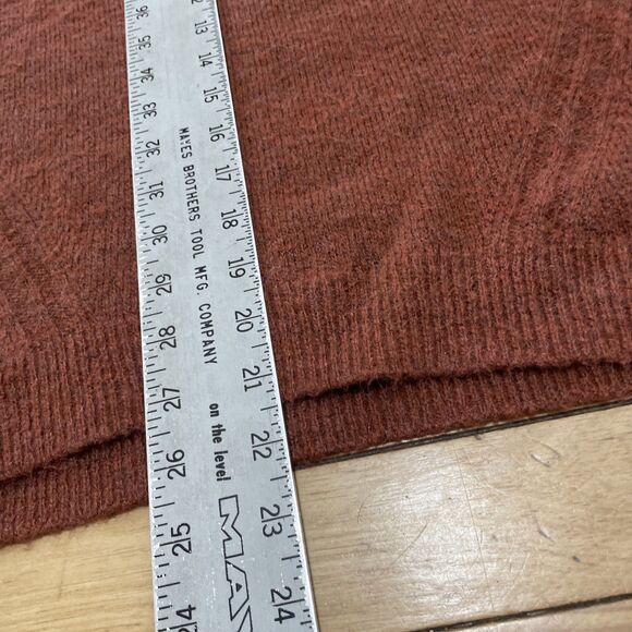 Gap Crop Sweater Wool Alpaca L Burnt Orange Brown Mock Oversize Western Knit 44" - Picture 11 of 16